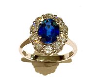 Ringe Sommer Dame Kate in Weißgold Zaffiro blu 1.75 Ct ZAF CT 1.75 DIA CT 0.84 VS/G - ZAF CT 1.75 DIA CT 0.84 VS/G